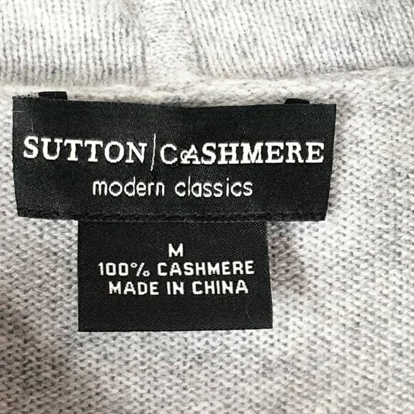 Sutton Studio Cashmere Medium Sweater Gray Cowl Neck Long Sleeve Pullover - Picture 3 of 3